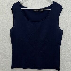 Dana Buchman Navy Sleeveless Tank Top